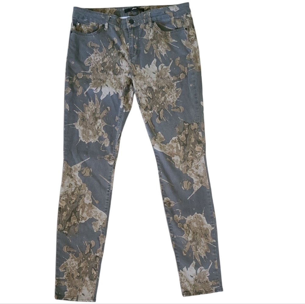 Else Womens Green Brown Denim Camouflage Print Skinny Jeans Size 31